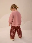 Pink/Brown Tomato Sweatshirt and Barrel Leg Joggers Set