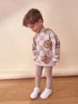 Neutral Bears Knitted Hoodie and Leggings Set