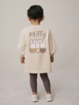 Cream Miffy Sweat Dress & Leggings Set
