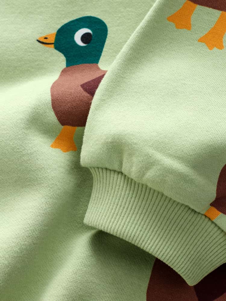 Green All-Over Print Crew Neck Sweatshirt