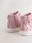 Pink Glitter Butterfly High Top Trainer