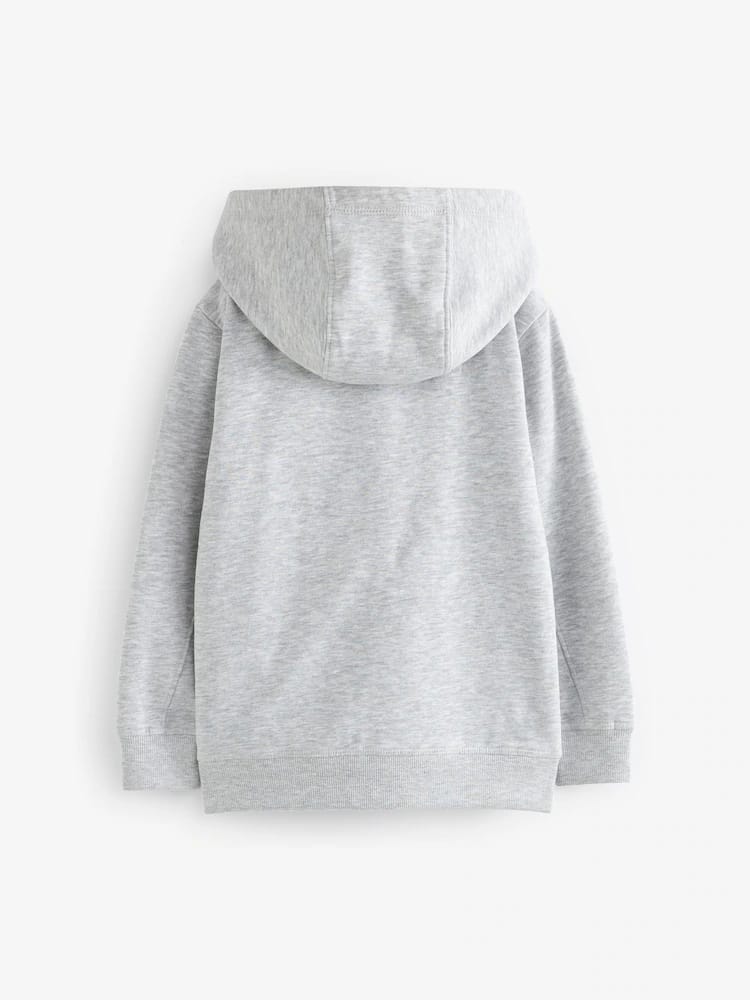 Plain Zip Through Hoodie