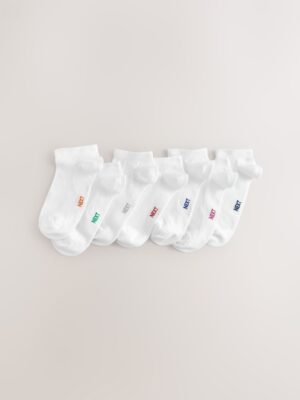 White Rich Trainers Socks 7 Pack