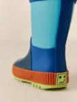 Blue Colour Block Handle Pull On Wellies