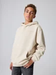 smALLSAINTS Beige Oversized Underground Pullover Hoodie