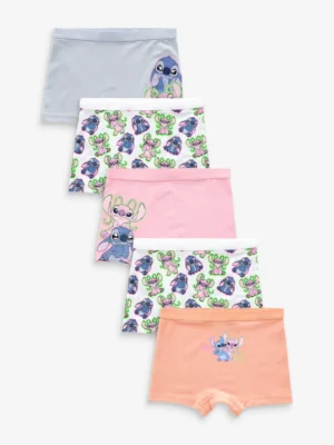 Pink/Blue Lilo And Stitch Shorts Briefs 5 Pack