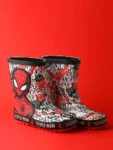 Vanilla Underground Red Spiderman Boys Wellies with Handles