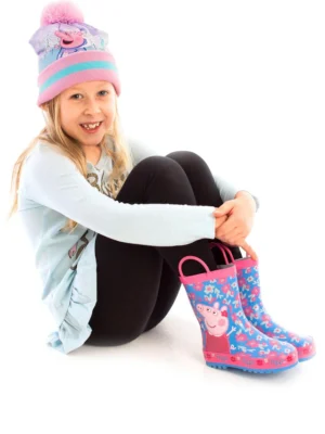 Vanilla Underground Blue Peppa Pig Kids Wellies with Handles