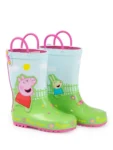 Vanilla Underground Green Peppa Pig Kids Wellies with Handles