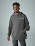 smALLSAINTS Dark Grey Marl Oversized Underground Pullover Hoodie