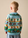 Multi Fairisle Pattern Character Knitted Crew Neck Jumper