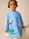 Blue Flower Relaxed Sweat Dress