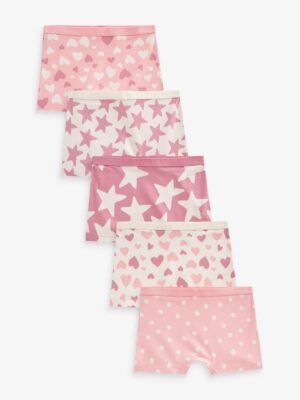 Pink Stampy Short Briefs 5 Pack