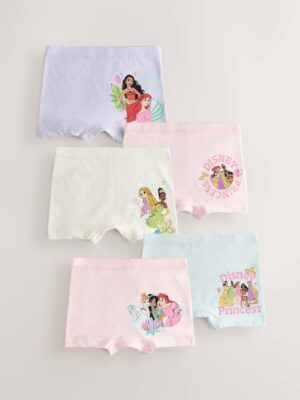 Pink/Purple Disney Princesses Shorts Briefs 5 Pack