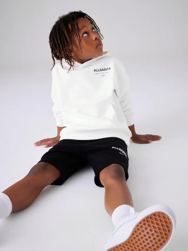 smALLSAINTS White Oversized Underground Pullover Hoodie