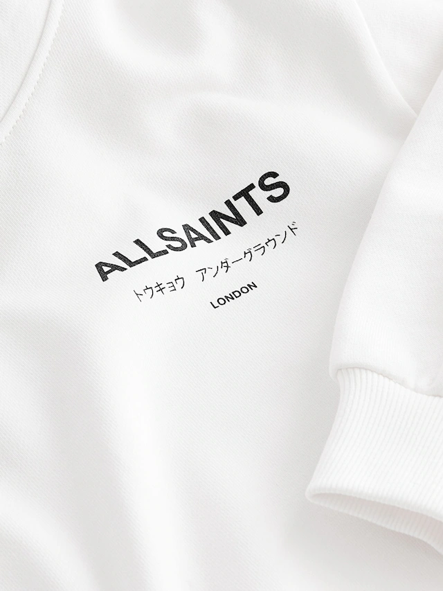smALLSAINTS White Oversized Underground Pullover Hoodie