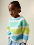 Bright Stripe Chenille Knitted Crew Neck Jumper