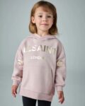 smALLSAINTS Light Pink Biggy Oversized Younger Girls Pullover Hoodie