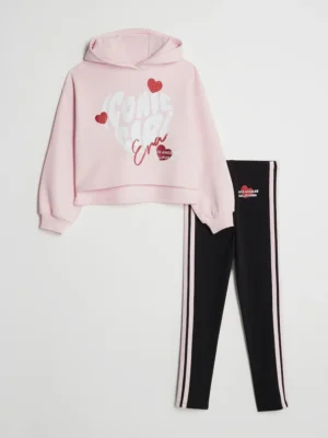 River Island Pink Iconic Girl Hoodie & Leggings Set