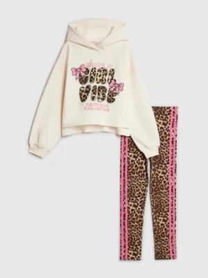 River Island Cream Hoodie & Leopard Print Leggings Set
