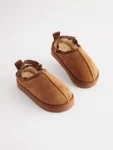 Tan Brown Cosy Slipper Mules