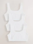 White Scoop Crop Tops 3 Pack
