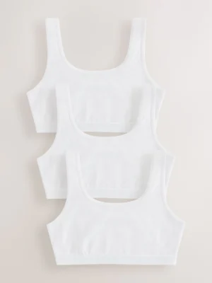 White Scoop Crop Tops 3 Pack