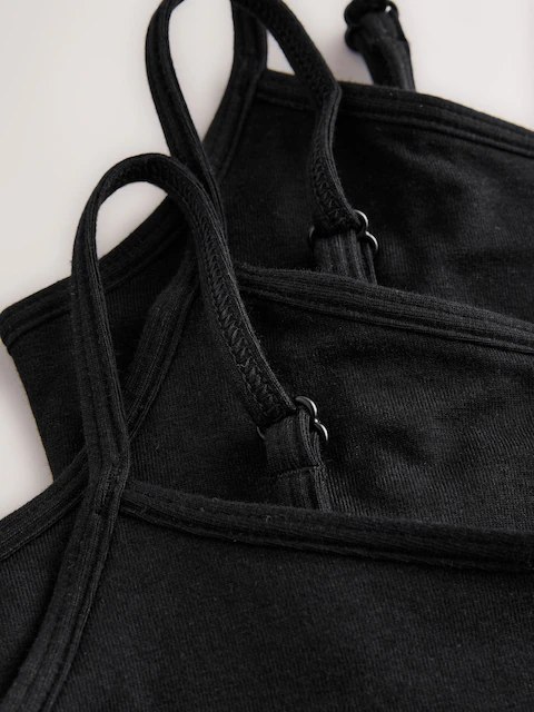 Black Strappy Crop Tops 3 Pack