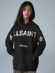 smALLSAINTS Black/Gold Biggy Oversized Pullover Hoodie