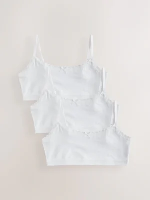 White Strappy Crop Tops 3 Pack