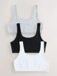 Black/White/Grey Scoop Crop Tops 3 Pack