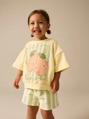 Green Fruit Top and Shorts Set