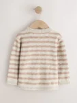Neutral Bear Knitted Henley Jumper