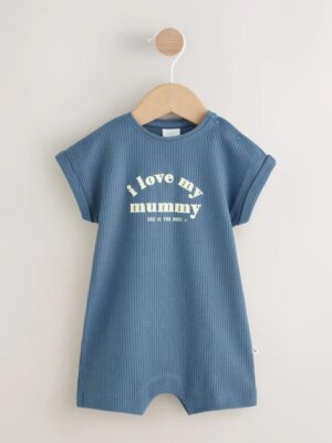 Blue I Love My Mummy Jersey Baby Romper