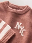 Blush Pink NYC Knitted Crew Neck Jumper