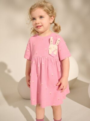 Pink Bunny Jersey Summer Dress