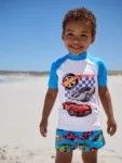 Hot Wheels Rash Vest and Swim Shorts Set
