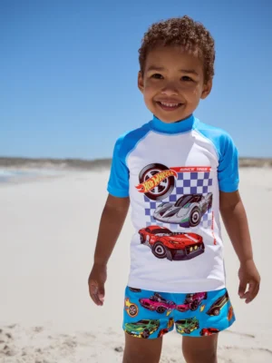 Hot Wheels Rash Vest and Swim Shorts Set