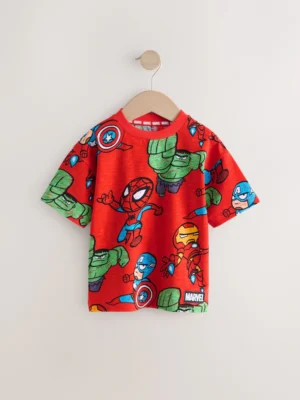 Red Marvel Short Sleeve Cotton T-Shirt