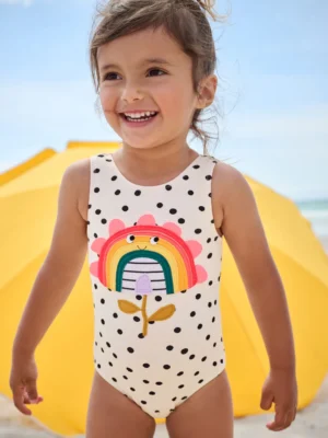 Ecru Spot Rainbow Swimsuit (