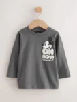 Charcoal Grey Mickey Mouse Long Sleeve T-Shirt