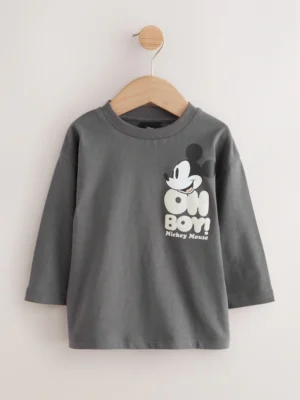 Charcoal Grey Mickey Mouse Long Sleeve T-Shirt