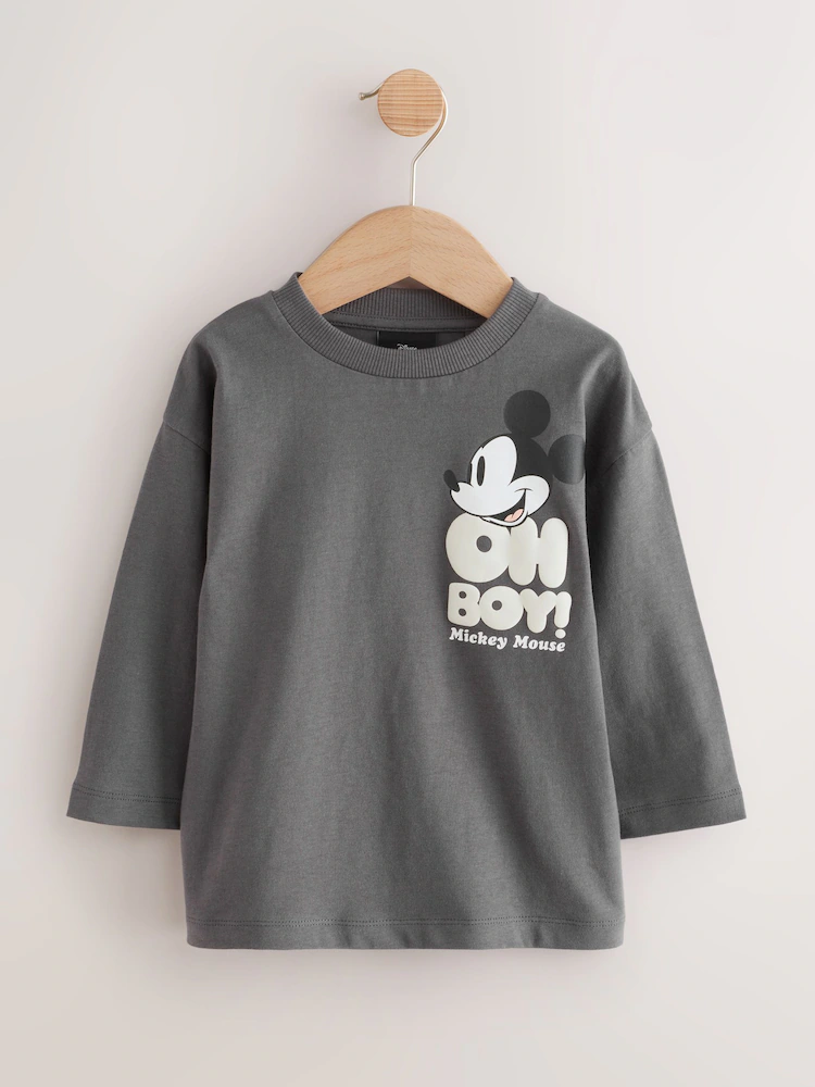 Charcoal Grey Mickey Mouse Long Sleeve T-Shirt