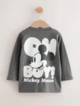 Charcoal Grey Mickey Mouse Long Sleeve T-Shirt