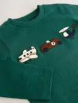 Green Transport Long Sleeve Appliqué T-Shirt