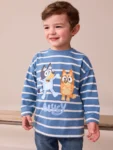 Navy/White Stripe Bluey Long Sleeve T-Shirt