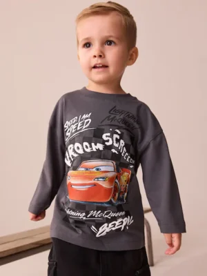 Charcoal Grey Long Sleeve Disney Cars Long Sleeve T-Shirt