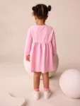 Pink Unicorn Long Sleeve Embellished Dress