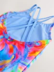 Blue Swirl Double Strap Swimsuit