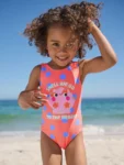 Coral Pink Shell Polka Dot Swimsuit